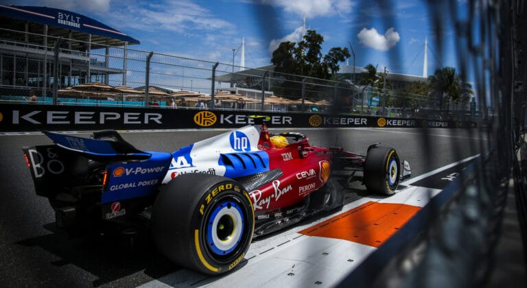 Hamilton lucha con Ferrari en calificacin de Miami