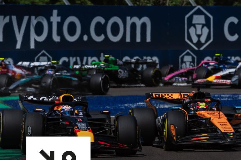 Verstappen deslumbra con adelantamiento a Piastri en Imola