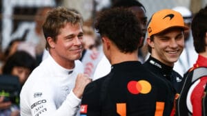 Brad Pitt prueba un F1 de McLaren en Austin