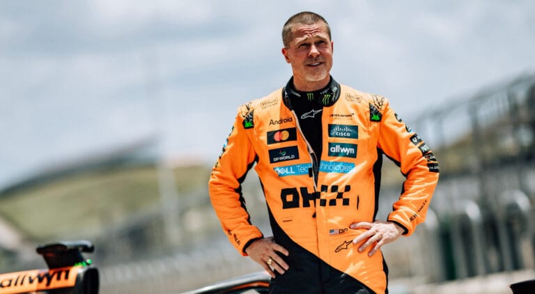 Brad Pitt Tests McLaren F1 Car at Circuit of the Americas
