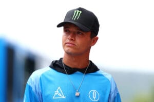 Lando Norris celebra victoria en casa con lesin en nariz