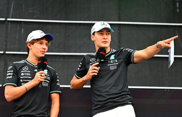 Antonelli busca igualar a Russell en Mercedes esta temporada