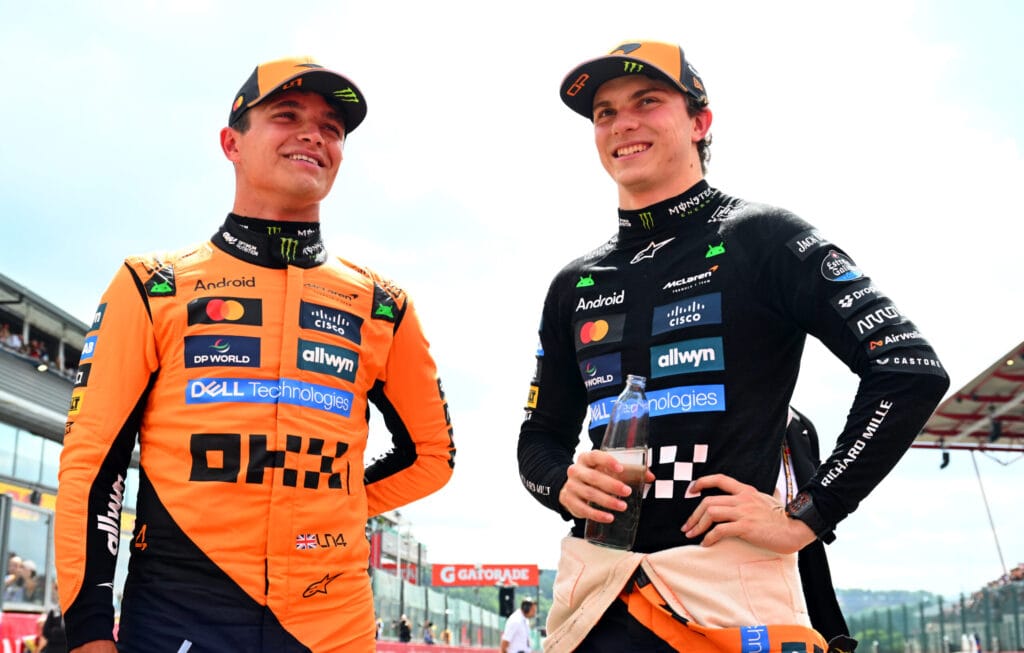 Norris Piastri Eye McLaren Duel Verstappen Lurks