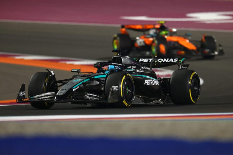 Russell aliviado tras dura carrera en Lusail