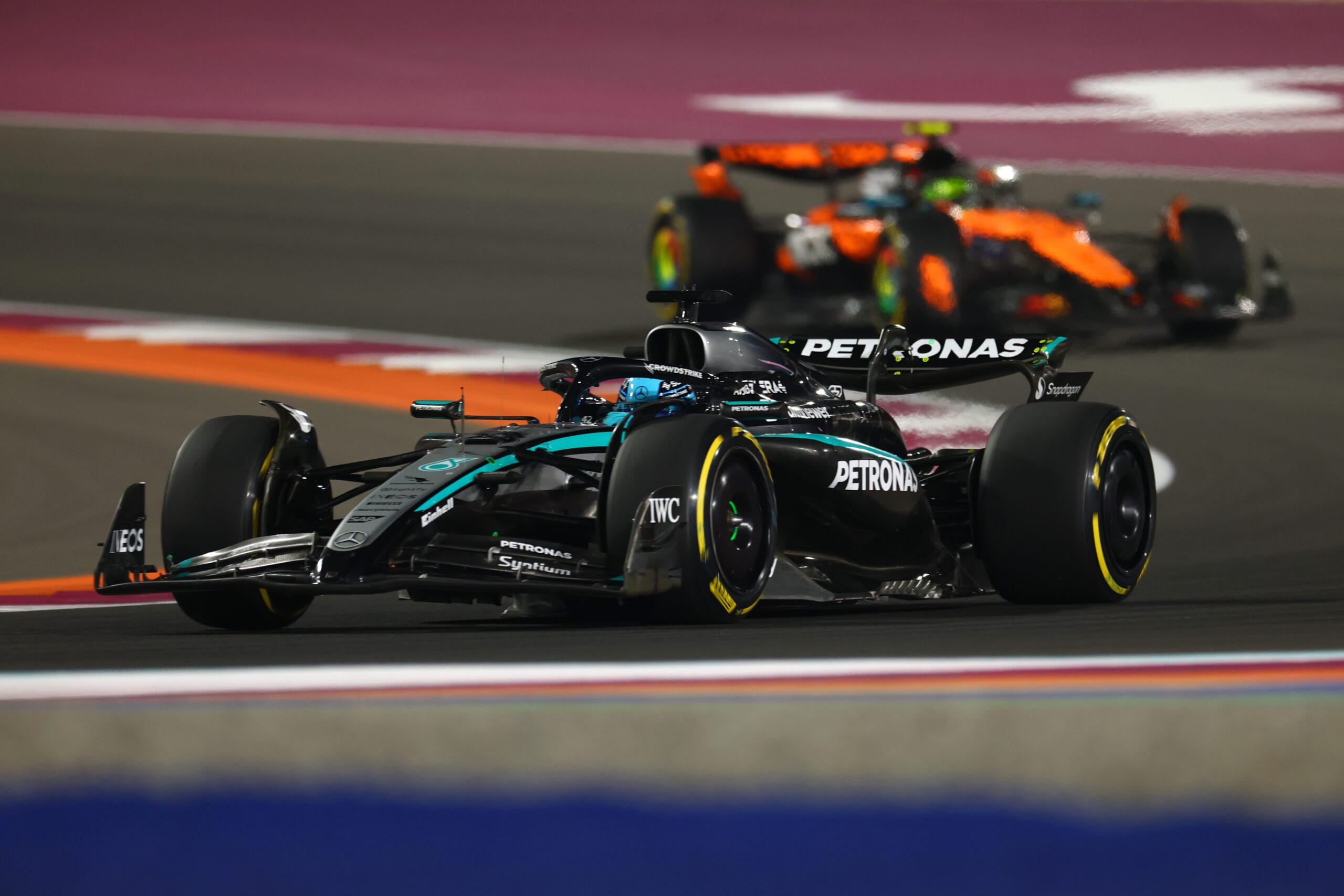 Russell aliviado tras dura carrera en Lusail