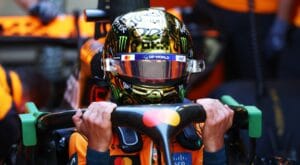 Lando Norris Dons Golden Helmet for Abu Dhabi Tire Test