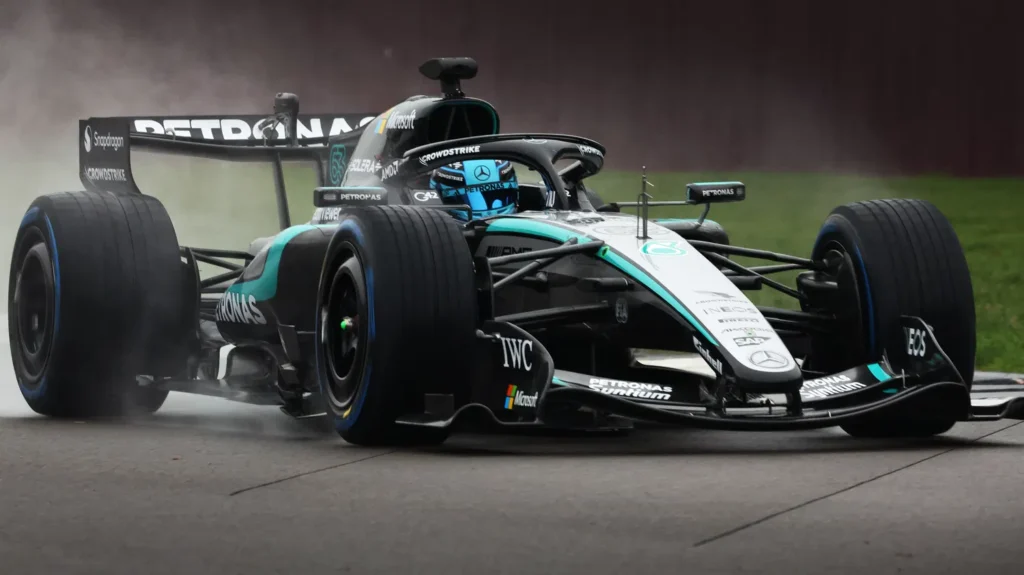 Mercedes Unveils W17 at Wet Silverstone Shakedown