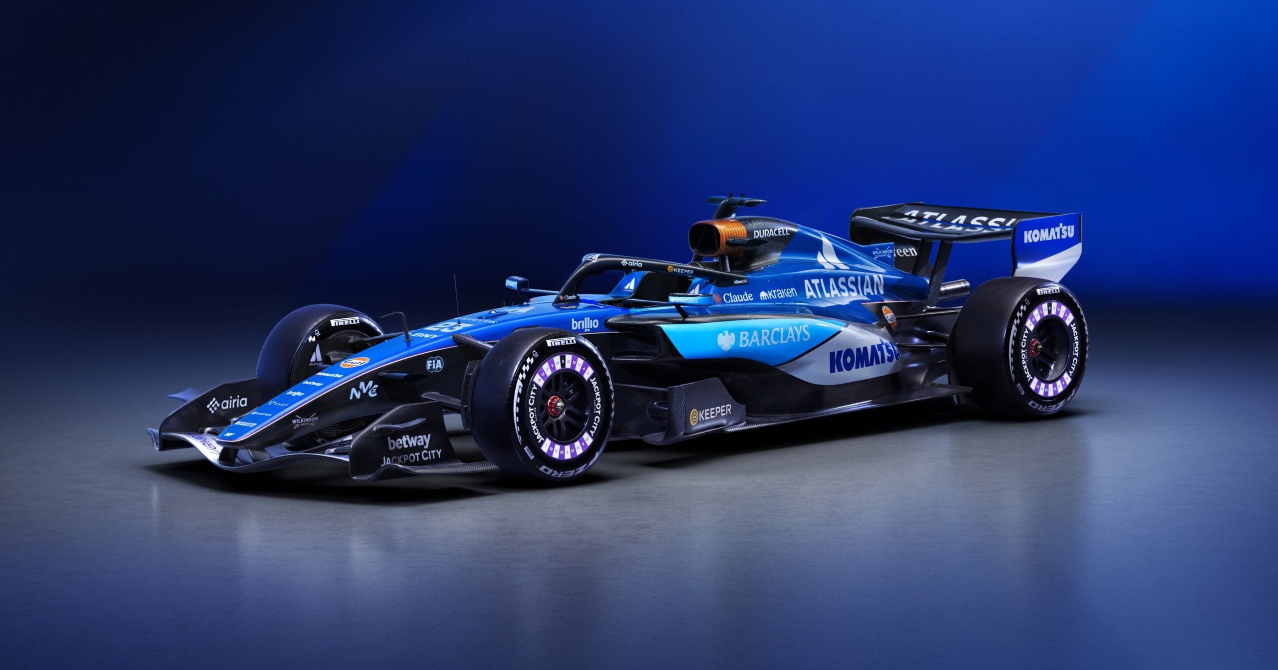 Williams revela audaz librea azul para 2026 en Barin